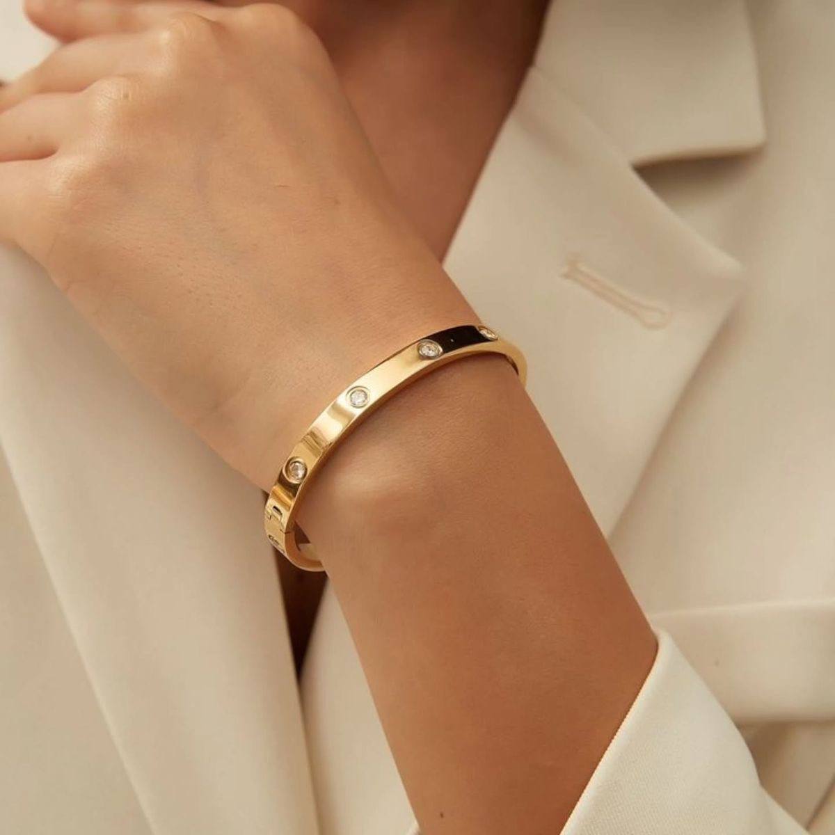 Gold-Tone Minimal Bangle Bracelet