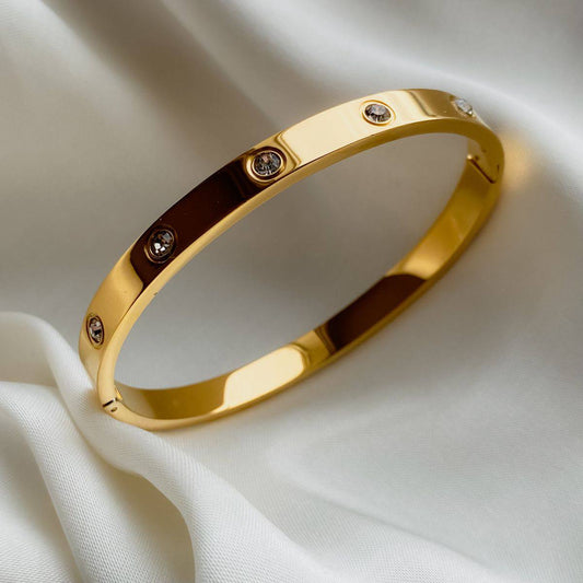 Gold-Tone Minimal Bangle Bracelet