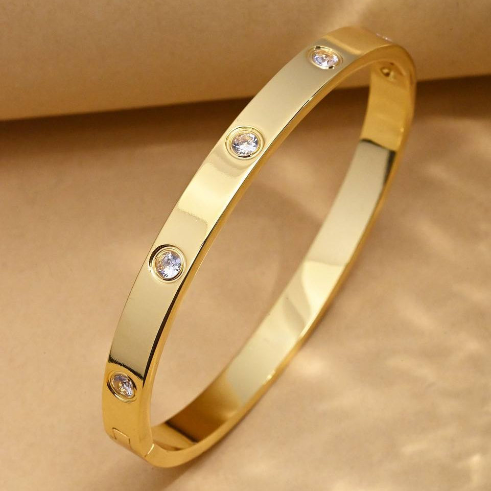 Gold-Tone Minimal Bangle Bracelet