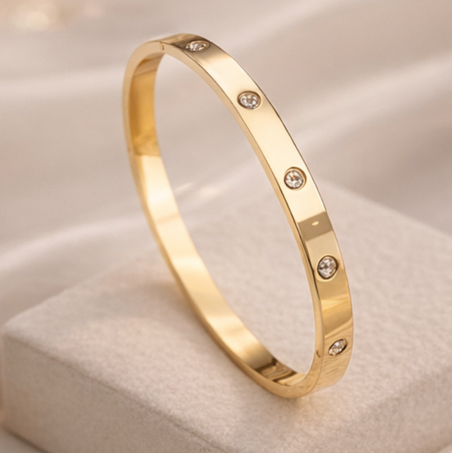 Gold-Tone Minimal Bangle Bracelet